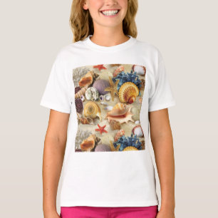 Camiseta Conchas marítimas na praia