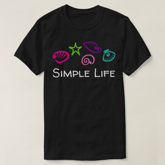 Camiseta Conchas simples de vida (Frente do Design)