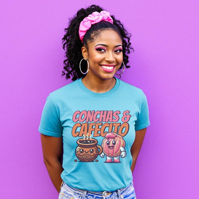 Camiseta Conchas y Cafecito em espanhol Sweet Pan Dulce Caf (Conchas y Cafecito Spanish Sweet Pan Dulce Cafe T-Shirt.)