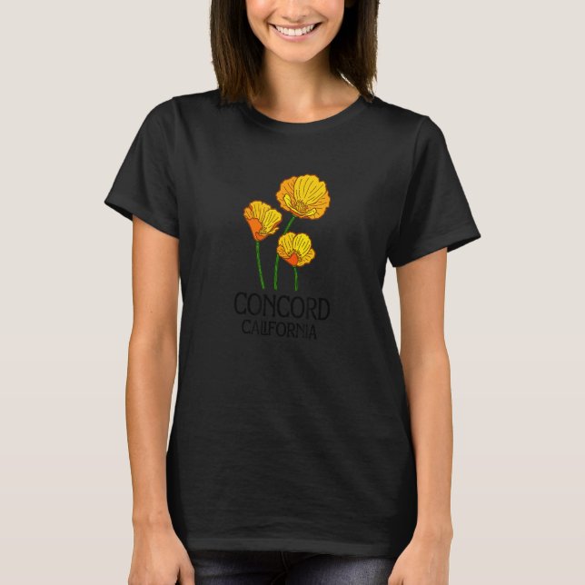Camiseta Concord California CA Poppy Flower State City Vint (Frente)