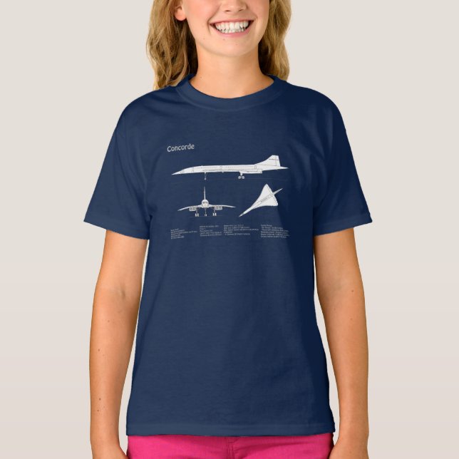 Camiseta Concorde - Planos de desenho do avião ABD (Frente)