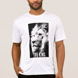 Camiseta Concorrente King Black & White Lion Mens Esporte-T
