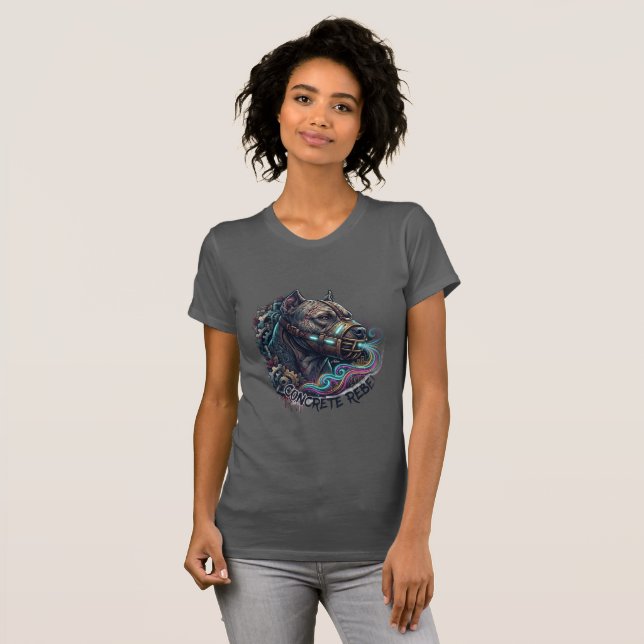 Camiseta Concrete Rebel Pitbull Graffiti (Frente Completa)