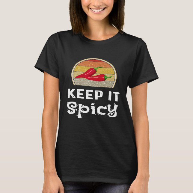 Camiseta Concurso de Cozinha de Chili Keep It Spicy Chef de (Frente)