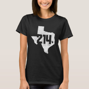 Camiseta Condado de Dallas Código de Área 214 Mapa do Estad