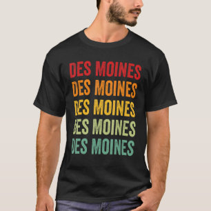 Camiseta Condado de Des Moines Iowa Design de Texto Arco-ír
