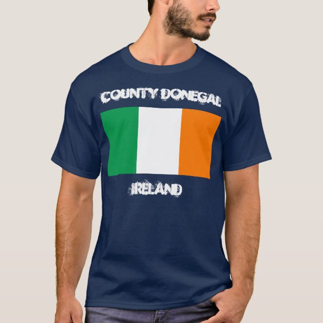 Camiseta Condado Donegal, Ireland com bandeira irlandesa (Frente)