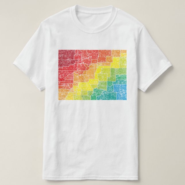 Camiseta condados da cor de Colorado (Frente do Design)