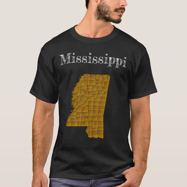 Camiseta Condados e Interestados do Mississippi (Frente)