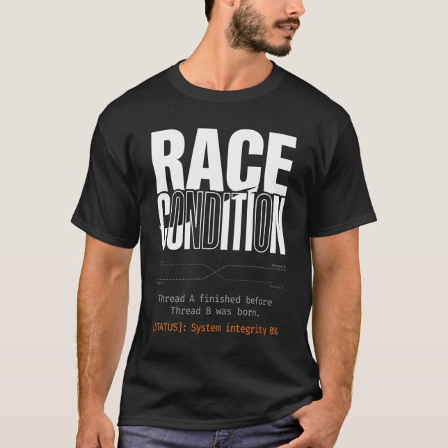 Camiseta Condição de Corrida Concorrência de Thread Program (Frente)