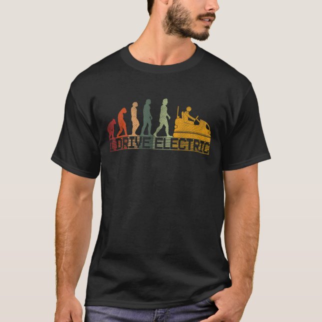 Camiseta Condução Elétrica Do Patinete De Carros De Evoluçã (Frente)
