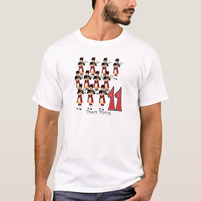 Camiseta Condução por meio de canos de 11 gaiteiros (Frente)