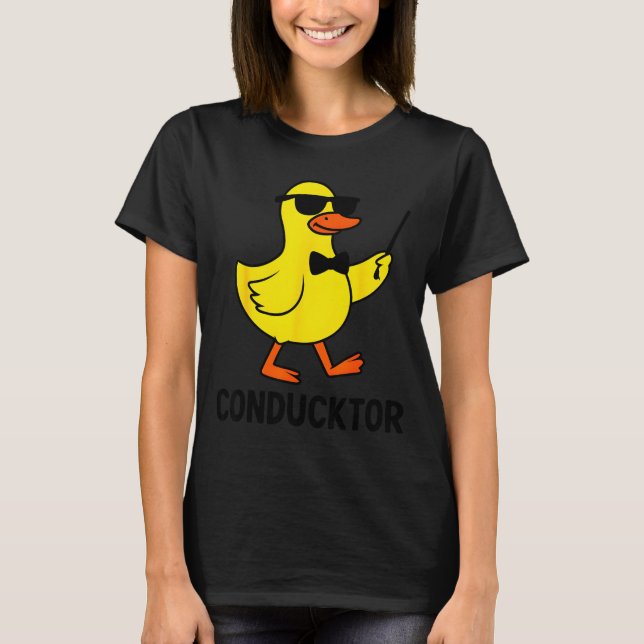 Camiseta Conducktor Funny Duck Music Pun Orchestra Design  (Frente)