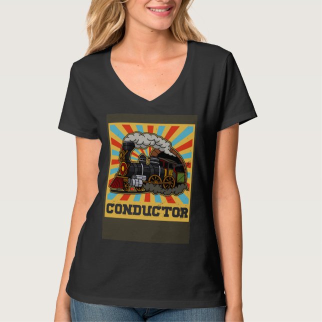 Camiseta Conductor railroad Model station Railway worker (Frente)