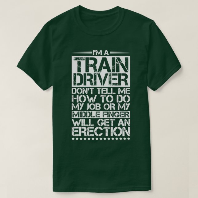 Camiseta Condutor de Comboio Engenheiro de caminho de ferro (Frente do Design)