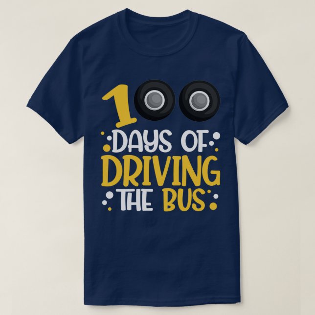 Camiseta Condutor de ônibus 100º Dia da Escola (Frente do Design)