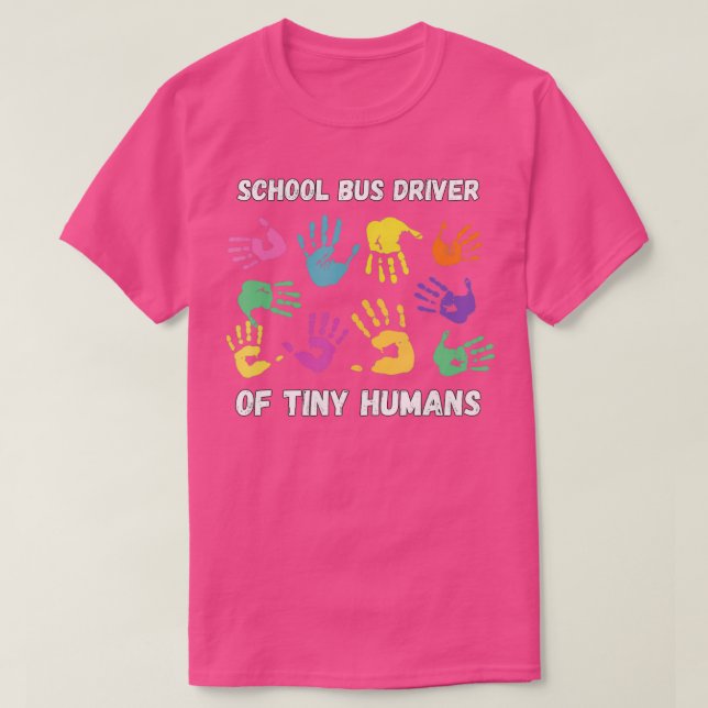 Camiseta Condutor De Ônibus Escolar De Pequenos Humanos Par (Frente do Design)
