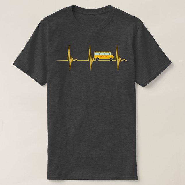 Camiseta Condutor De Ônibus Escolar Pulsação De Pulso De Pu (Frente do Design)