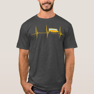 Camiseta Condutor De Ônibus Escolar Pulsação De Pulso De Pu
