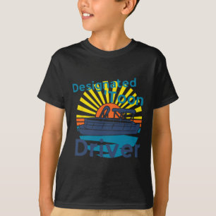 Camiseta Condutor designado de toon Barco de Pontão Verão L