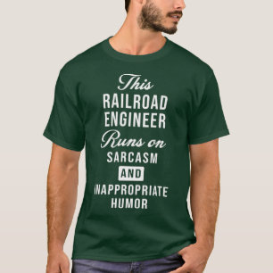 Camiseta Condutor do comboio de Engenheiro Sarcástico