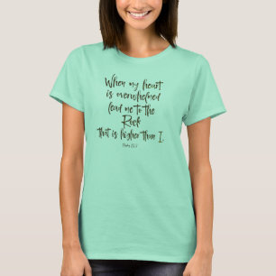 Camiseta Conduza-me ao verso da bíblia dos salmos da rocha