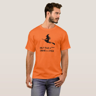 Camiseta Conduza um t-shirt do Dia das Bruxas da bruxa da