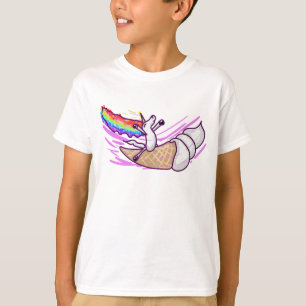 Camiseta Cone de Sorvete de Cavalgar Arco-íris Unicórnio