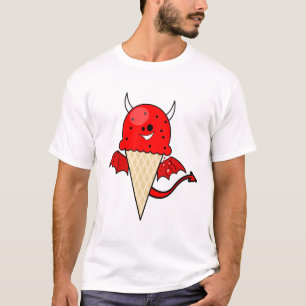 Camiseta cone de sorvete de diabo kawaii fofo com asas