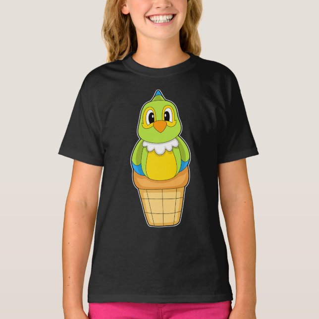 Camiseta cone de Sorvete de papagaio (Frente)