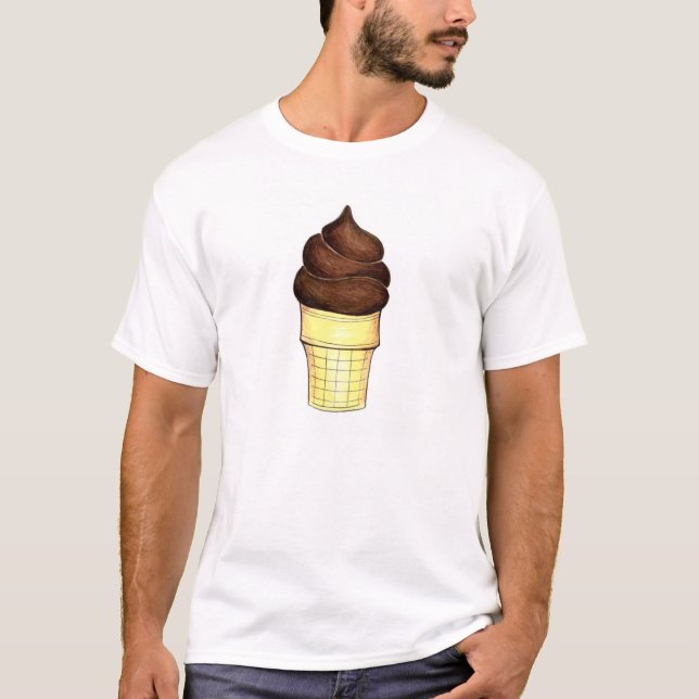 Camiseta Cone de Sorvete Suave de Chocolate (Frente)