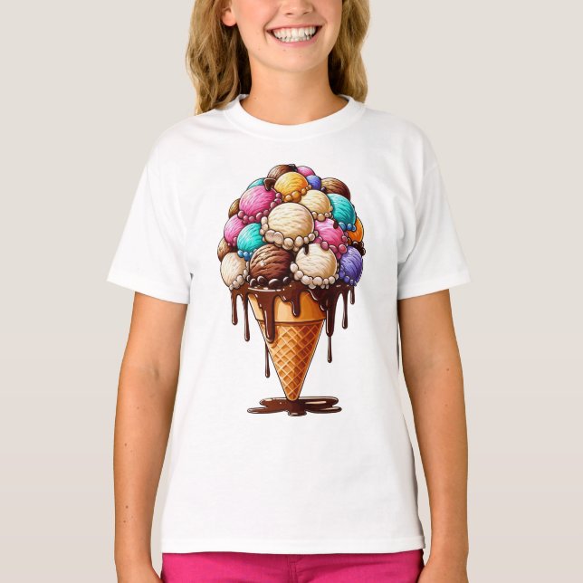 Camiseta "Cone de Sorvete transbordante" (Frente)