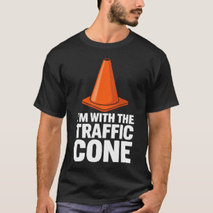 Camiseta Cone de Tráfego Engraçado Humor de Operário de Con