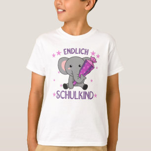 Camiseta Cone Escolar de Elefantes do Jardim Infantil