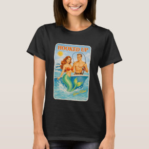 Camiseta Conectado Pesca Pin-Up Sereia Divertida Retro Peix