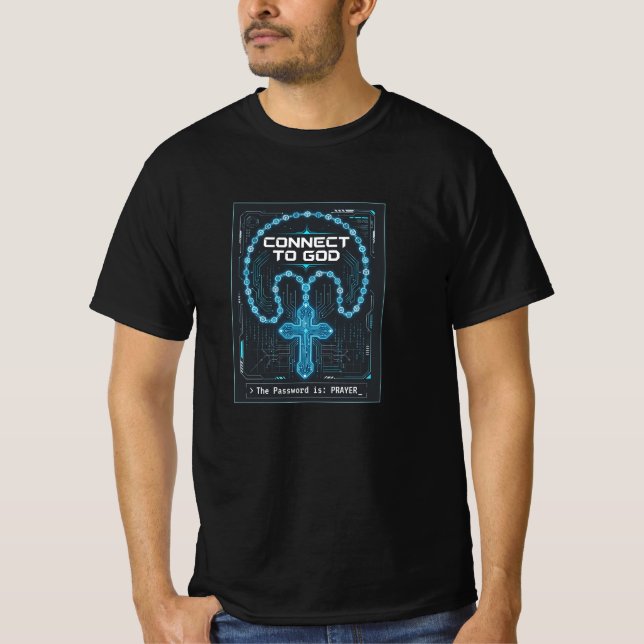 Camiseta Conectar-se a Deus Conservador Cristão (Frente)