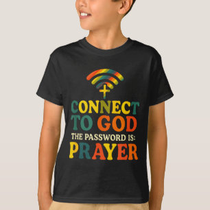 Camiseta Conectar-se a Deus - Oração da Fé Religiosa Cristã