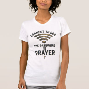 Camiseta Conectar-se à Oração de Deus Design Vetorial Crist