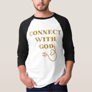 Camiseta Conecte-se com Deus Citação Bíblica 3/4 dos Homens