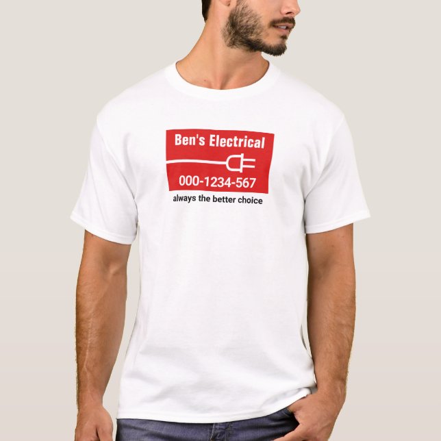 Camiseta Conector de alimentação vermelho móvel simples (Frente)