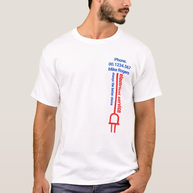 Camiseta Conector de energia elétrica móvel simples (Frente)