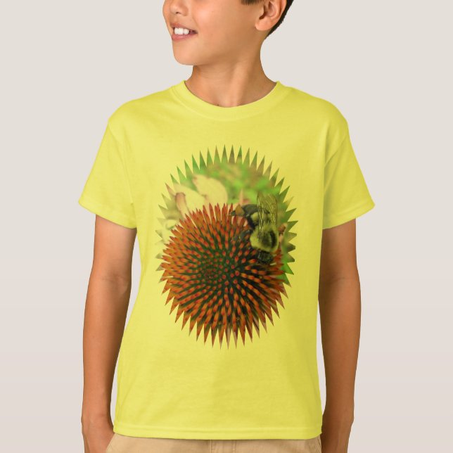 Camiseta Coneflower & Abelha Carpinteira Oriental Itens (Frente)