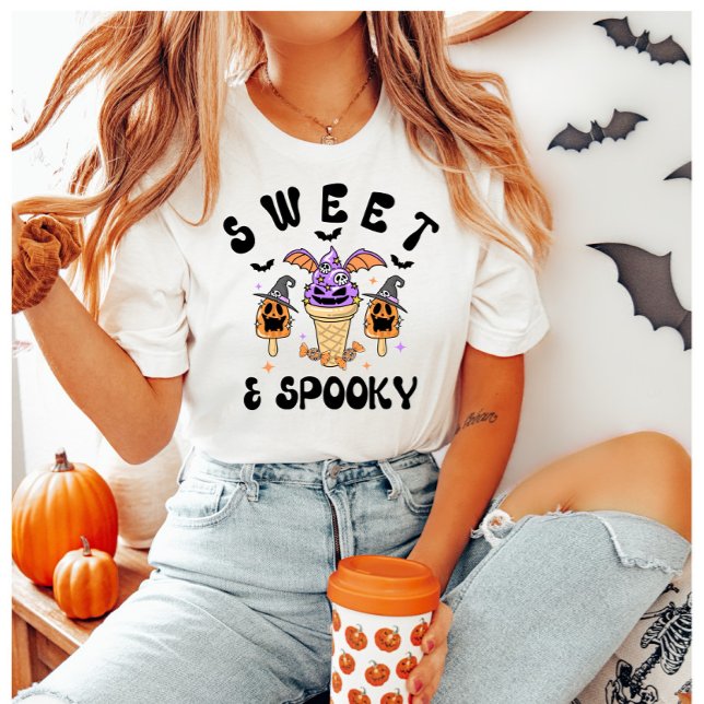 Camiseta Cones de Sorvete de Halloween Retro Doce e Spooky (Criador carregado)