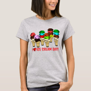 Camiseta Cones De Sorvete Para O Dia Do Sorvete