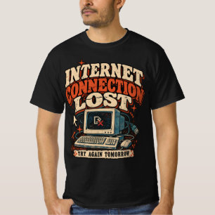 Camiseta Conexão de Internet Perdida Retro Computador Antig