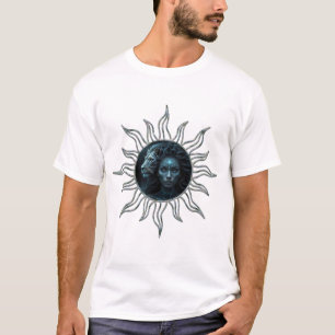 Camiseta Conexão mística, mulher mística e o leão.