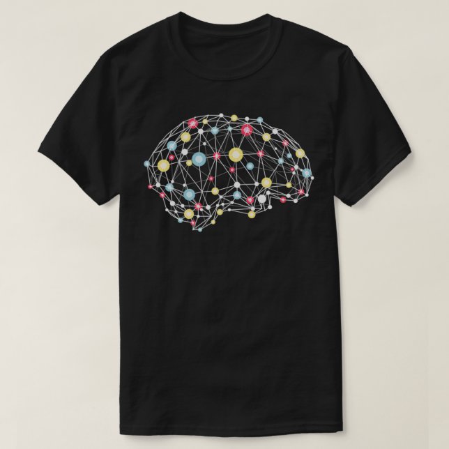 Camiseta Conexões cerebrais e sinapses coloridas (Frente do Design)