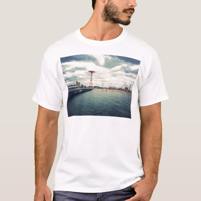 Camiseta Coney Island Beach Panorama (Frente)