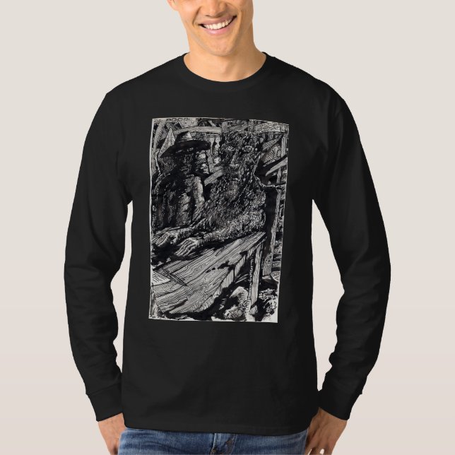 Camiseta "Confesse!", desenho de tinta índia (Frente)