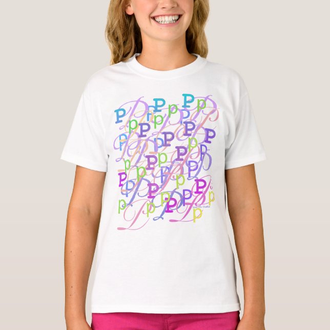 Camiseta Confete de Letras "P" (Frente)